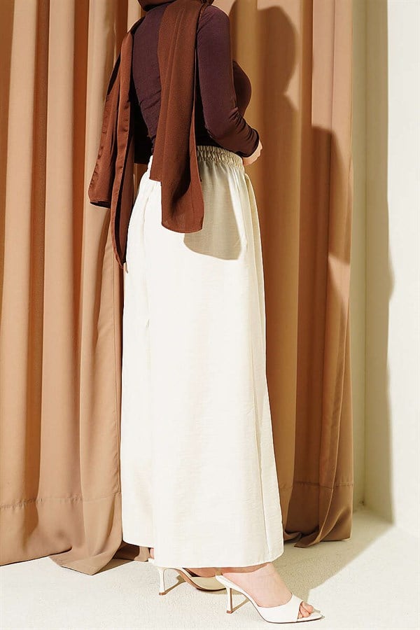 Elasticated Waist Oversize Trousers, Beige