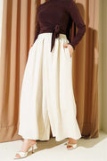 Elasticated Waist Oversize Trousers, Beige