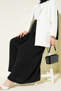 Black Oversize Trousers with Elastic Waistband