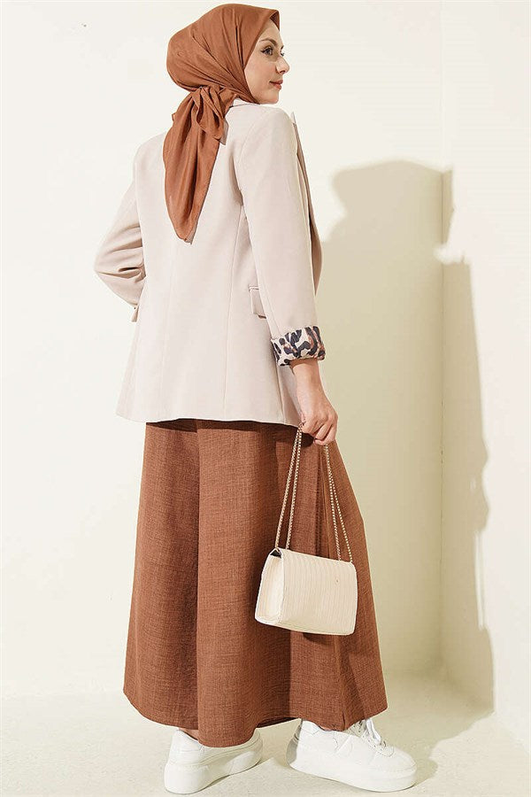 Elastic Waist Skirt (Tan)
