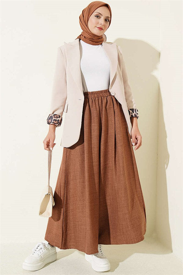 Elastic Waist Skirt (Tan)