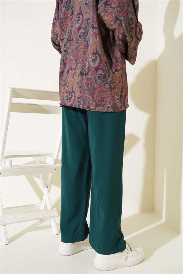 Elastic Waist Tencel Trousers Emerald