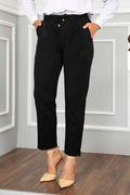 Elastic Waist Hijab Trousers Black