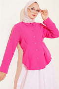 Shirt with Waist Darts Detail, Fuchsia
