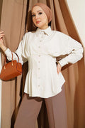 Pleated Shirt with Waist Darts