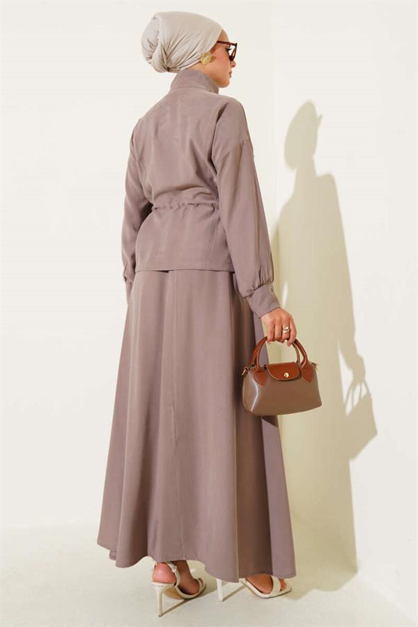 Mink Tencel 2 Piece Set with Tunnel Waist and Skirt