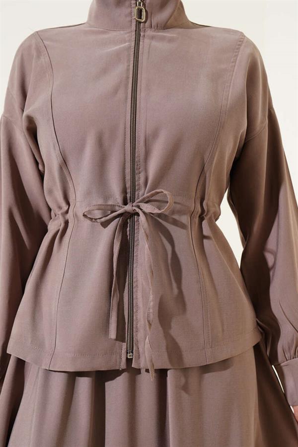 Mink Tencel 2 Piece Set with Tunnel Waist and Skirt