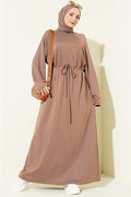 Loose-fitting Loisha Dress with Tunnel Waist, Chestnut