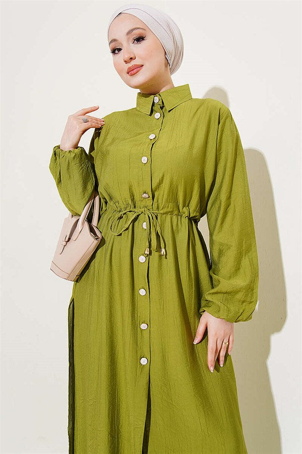 2 Piece Set with Tunic and Waistband, Olive Green