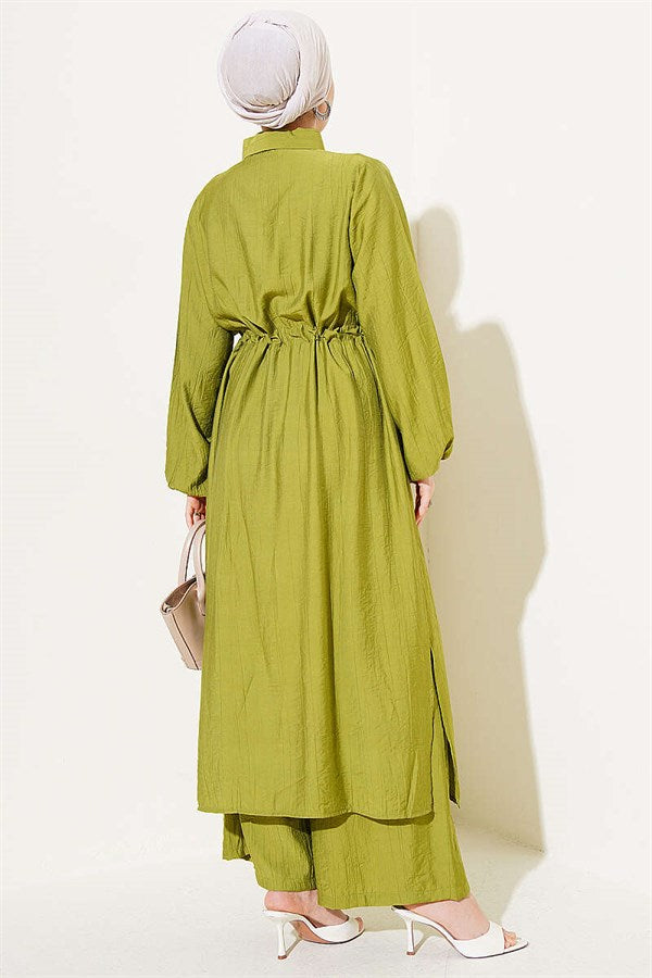 2 Piece Set with Tunic and Waistband, Olive Green