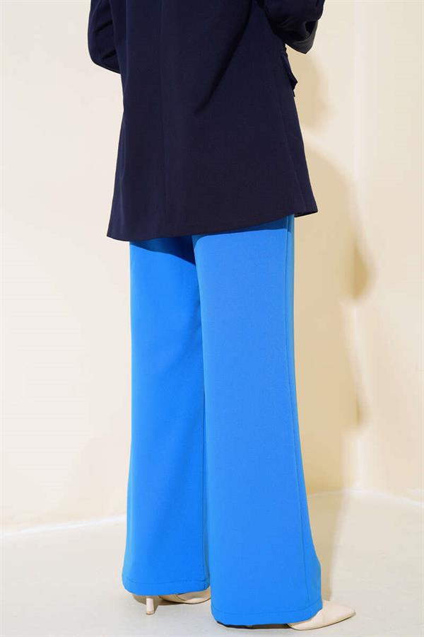 Triple Waist Wide Leg Trousers Blue