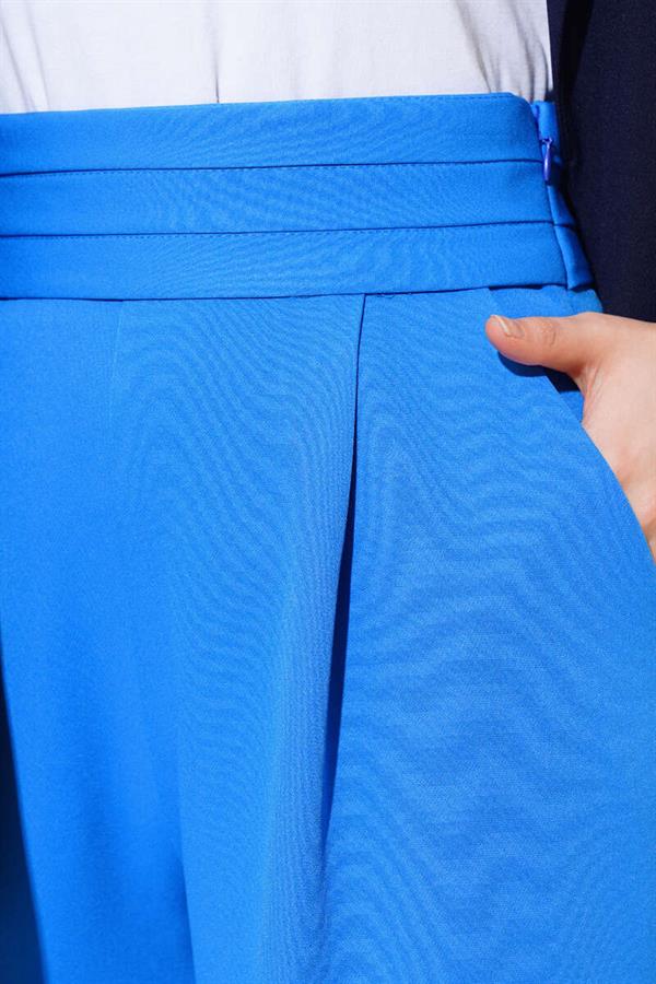 Triple Waist Wide Leg Trousers Blue