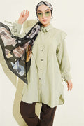 Ankle-tie V-neck Shirt, Light Green