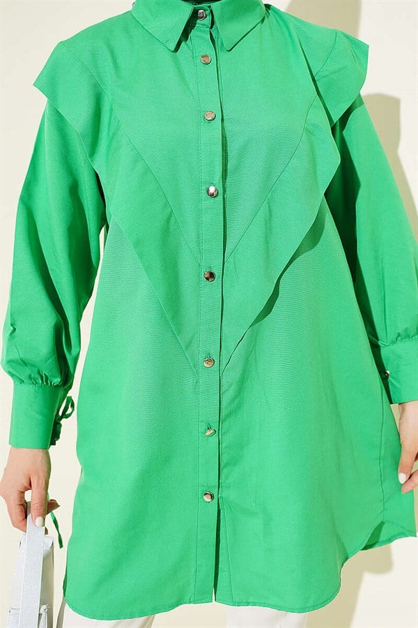 Green V-Neck Shirt with Ankle Straps