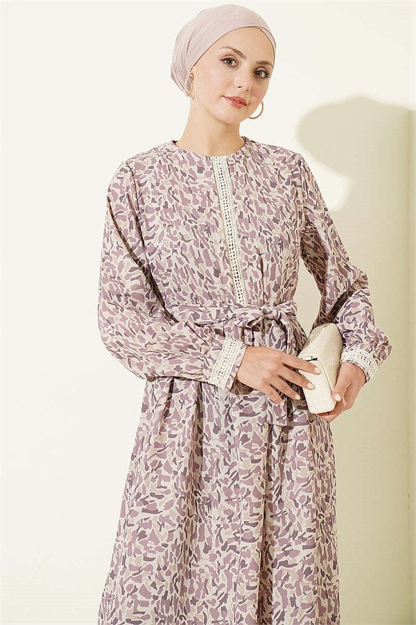 Ankle Lace Detail Dress Lilac
