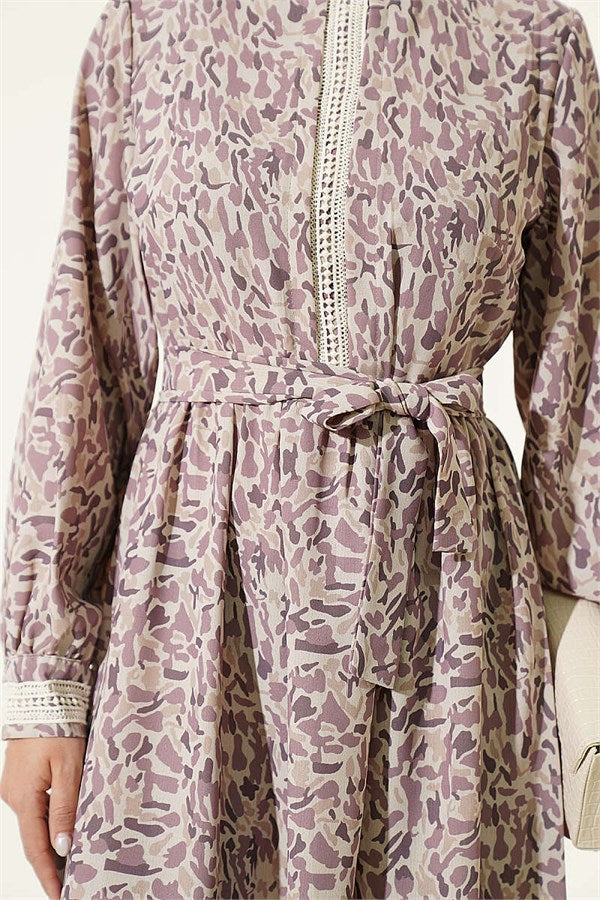 Ankle Lace Detail Dress Lilac