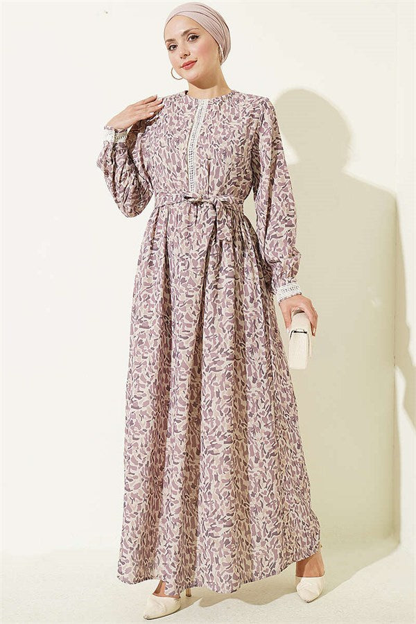 Ankle Lace Detail Dress Lilac