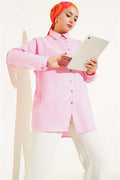 Basic Shirt with Ankle Buttons, Pink