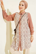 Shirt with Cufflinks and Lace Details, Camel