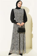 Black Dress with Elasticated Ankles and Trim