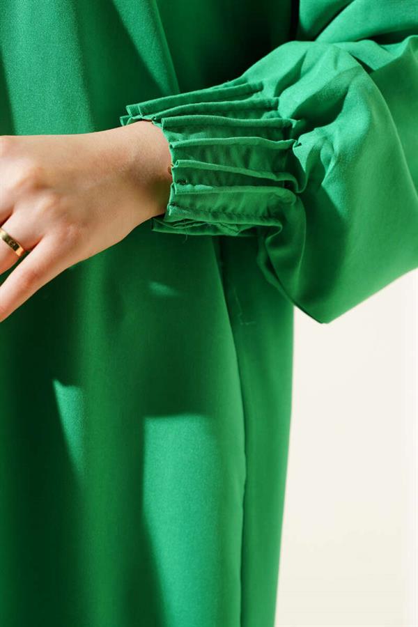 Ankle Ribbed Long Shirt Green
