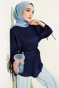 Loisha Tunic with Ankle Slit and Drawstring, Parliament Style