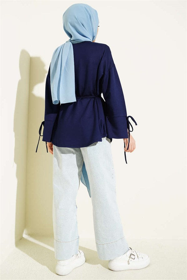 Loisha Tunic with Ankle Slit and Drawstring, Parliament Style