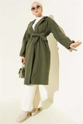 Elasticated Wrists Cashmere Coat Khaki