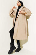 Elasticated Wrists Cashmere Coat Latte