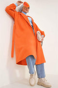 Elasticated Wrists Cashmere Coat Orange