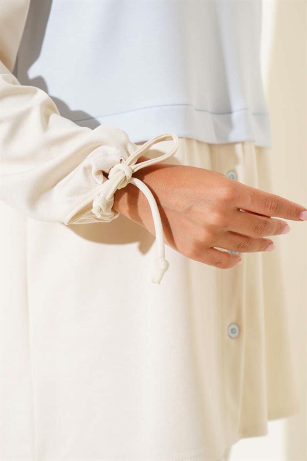 Tunic with Tunneled Ankles and Garnish in Baby Blue