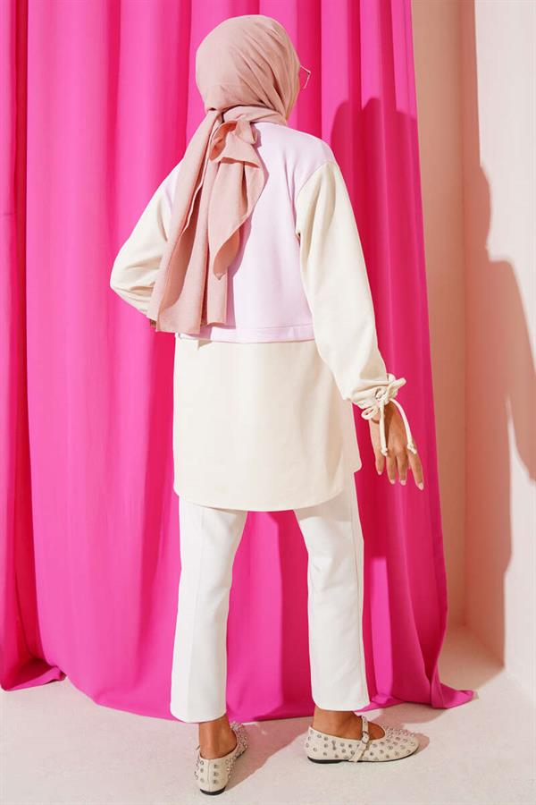 Tunic with Tunneled Ankles and Garnish in Pink