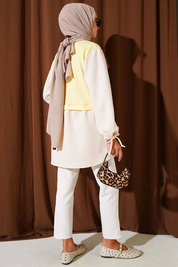 Tunic with Tunneled Ankles and Garnish in Yellow