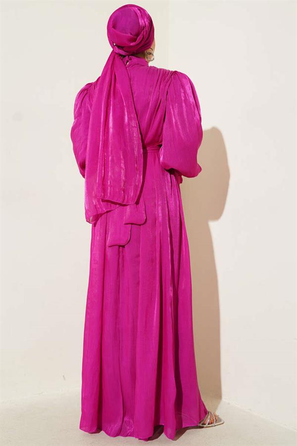 Fuchsia Dress with Ruffled Wrist Shawl Gift