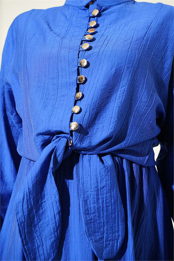 Buttoned Front-Tied Skirt Two-Piece Set in Saks