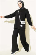 Crew Neck Emblem 2 Piece Set, Black
