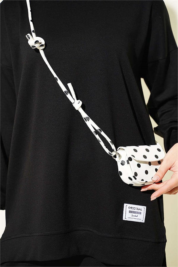 Crew Neck Emblem 2 Piece Set, Black