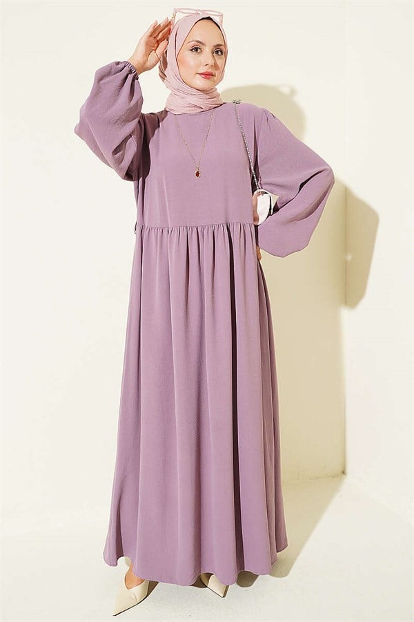 Crew Neck Ayrobin Dress Lilac