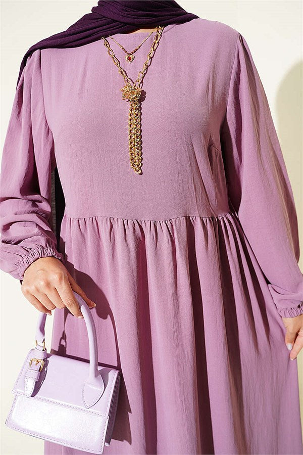 Crew Neck Ayrobin Dress Purple