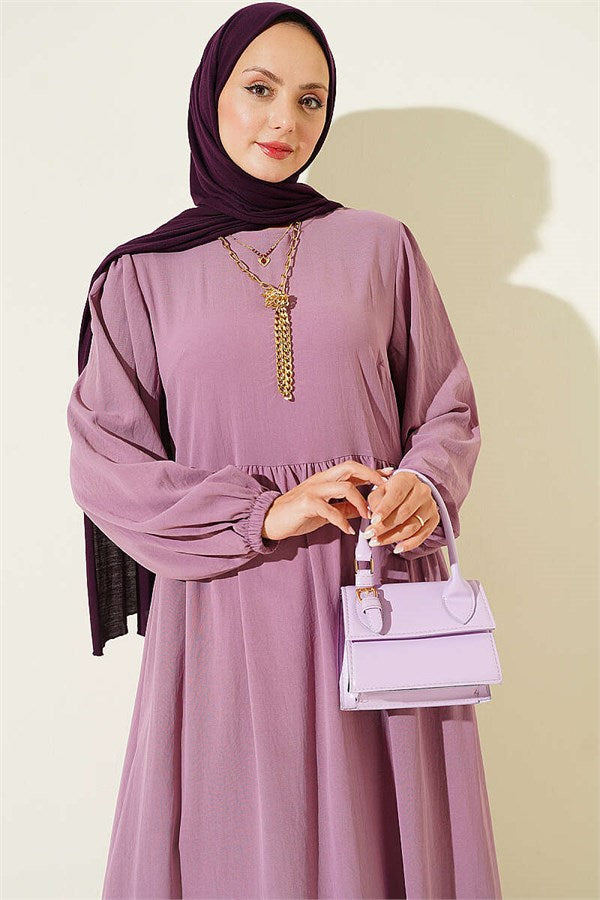 Crew Neck Ayrobin Dress Purple