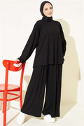 Crew Neck Basic 2 Piece Set Black