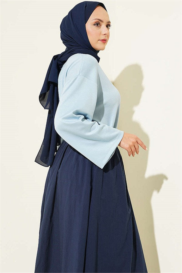 Crew Neck Basic Loisha Tunic Blue