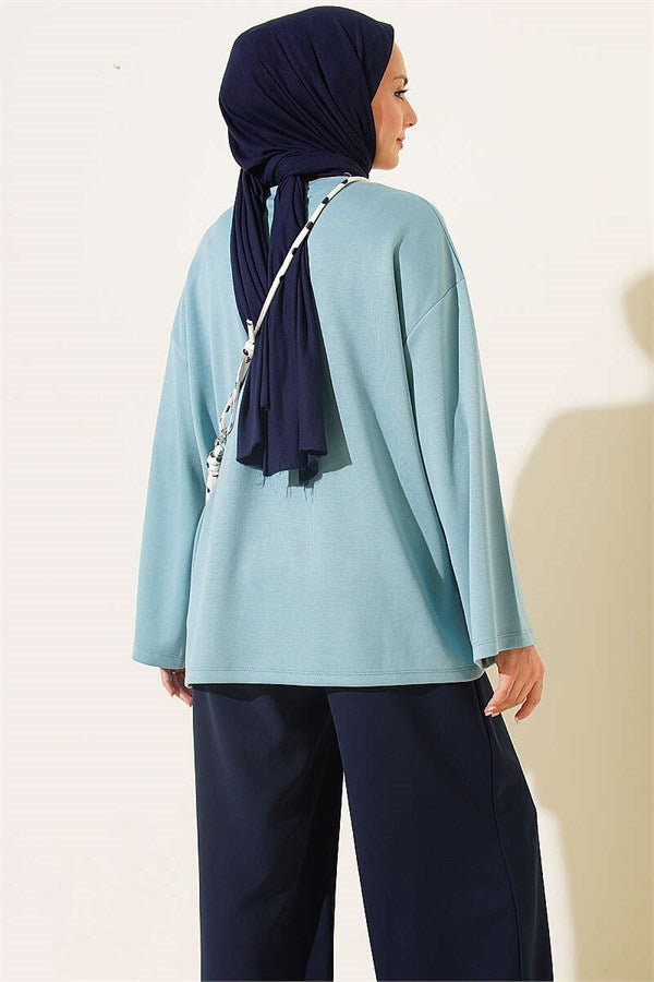Crew Neck Basic Loisha Tunic Petrol