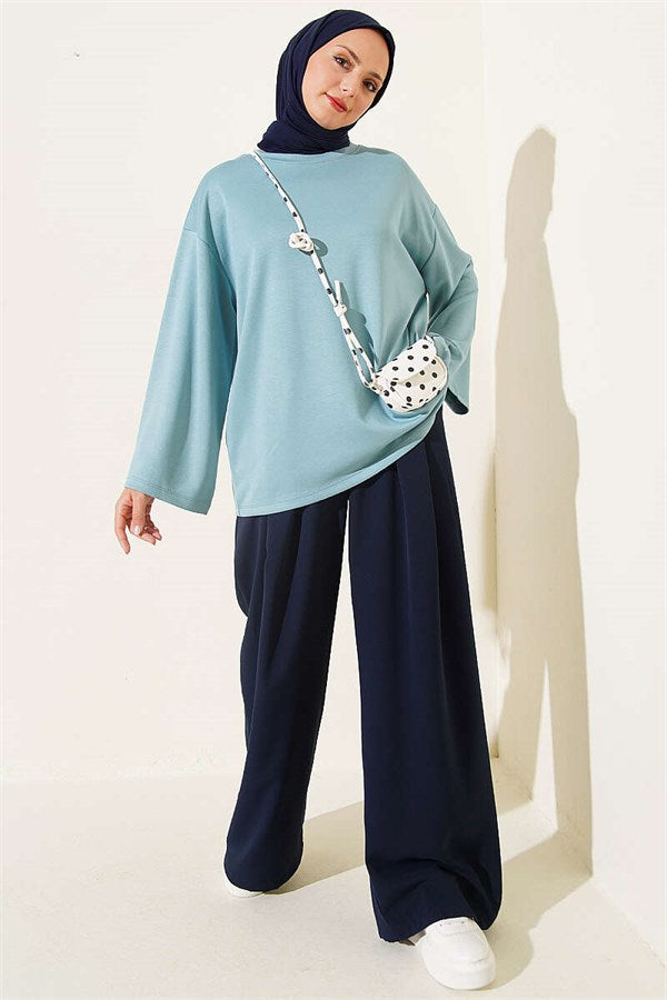 Crew Neck Basic Loisha Tunic Petrol