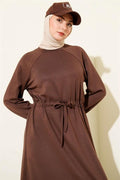 Crew Neck Waist Tunnel Loysha Dress Brown