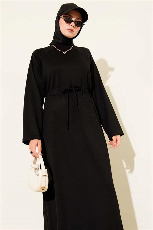 Crew Neck Waist Tunnel Loysha Dress Black
