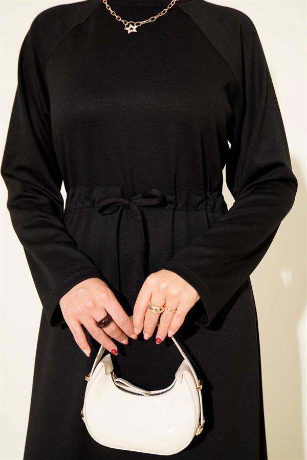 Crew Neck Waist Tunnel Loysha Dress Black