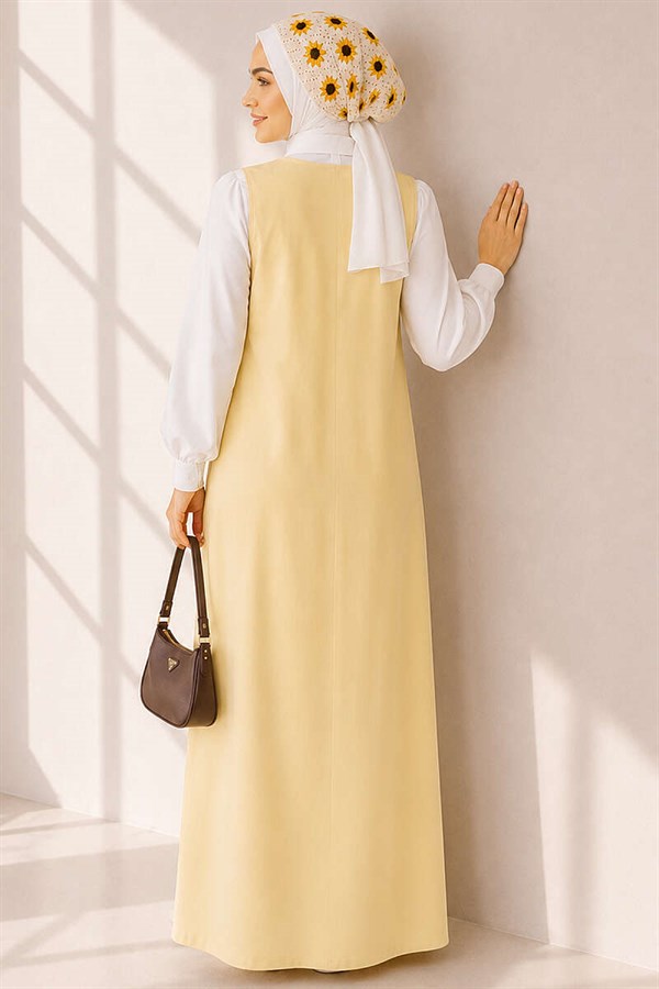 Crew Neck Loisha Sleeveless Dress Yellow