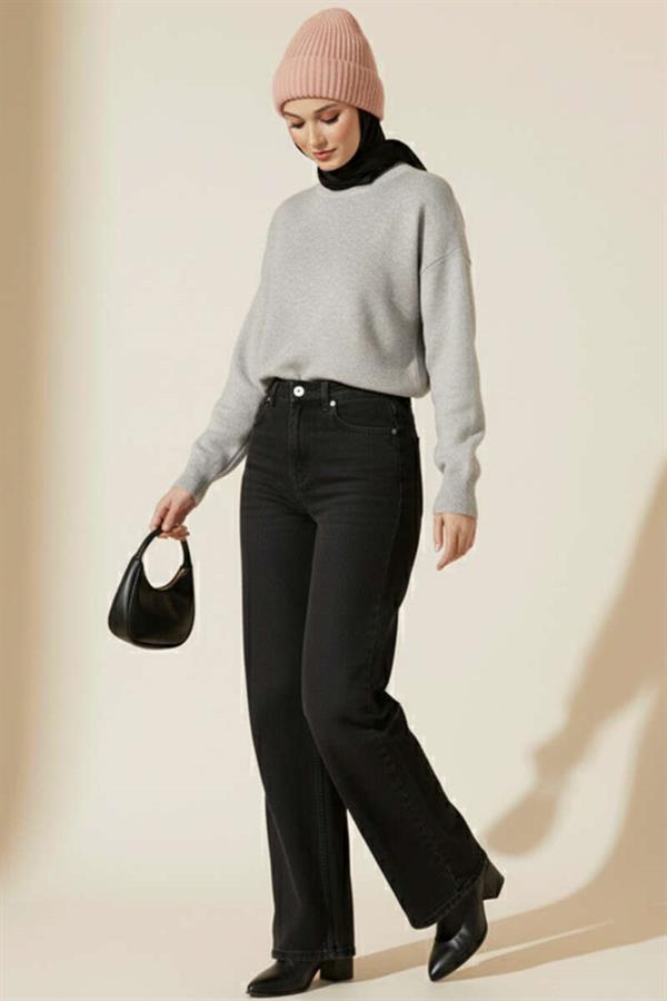 Crew Neck Mercerized Tunic Grey
