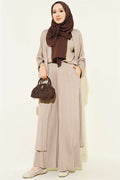 Crew Neck Loose 3 Piece Set in Beige